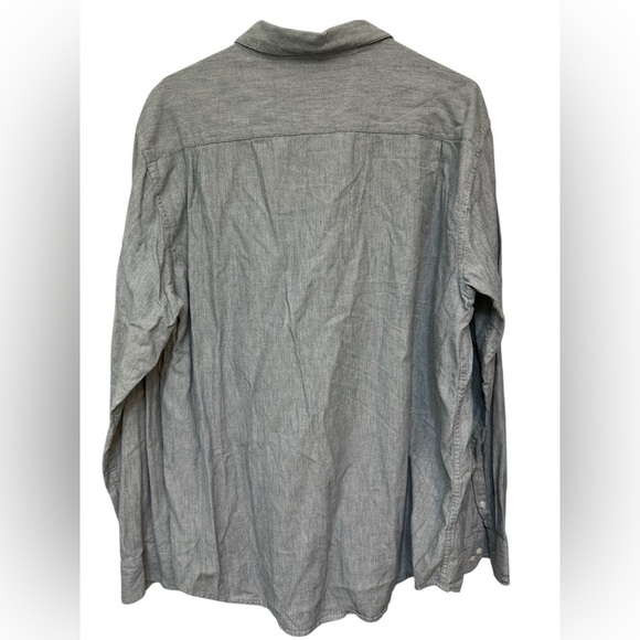 RVCA Mens Slim Fit Gray blue Long Sleeve Chest Pocket Button Up Shirt - Picture 2 of 5